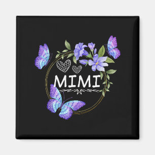 Imán Camiseta Mimi para mujeres con mariposas Día de la