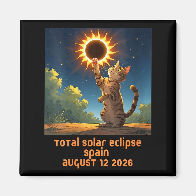 Imán Camiseta Mujer Eclipse Solar Total Gato (Frente)