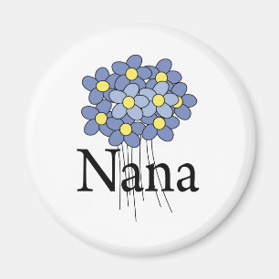 Imán Camiseta Nana Flor Azul Bonita