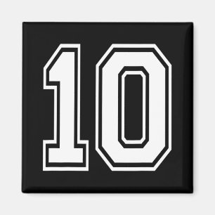 Imán Camiseta numerada de fútbol número 10 Bysebyll