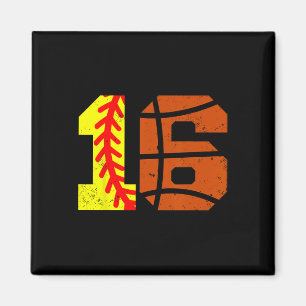 Imán Camiseta Número 16 Softll Sketll Divertido Cumplea