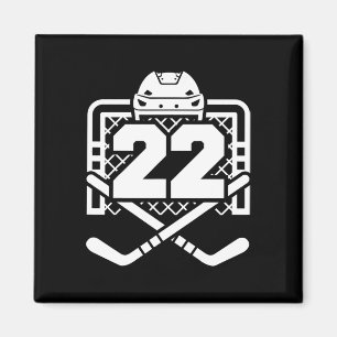 Imán Camiseta Número 22 de Hockey Jugador de Hockey Div