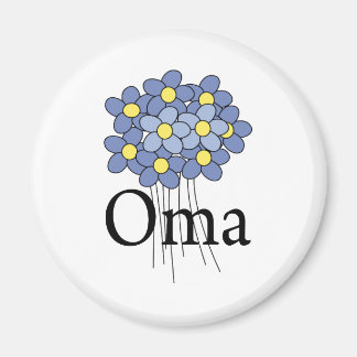 Imán Camiseta Oma Flor Azul Bonita