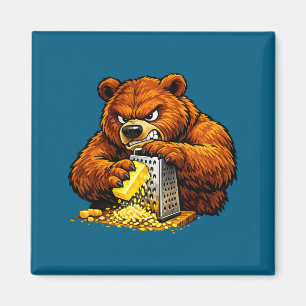 Imán Camiseta Oso Enojado Rallando Rallador de Queso