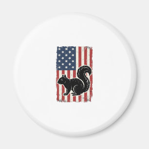 Imán Camiseta Patriótica de Ardilla de Bandera American