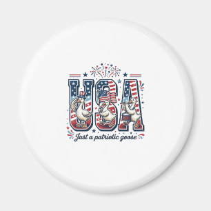 Imán Camiseta Patriótica Ganso USA Vintage Cuatro de Ju