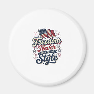 Imán Camiseta Patriótica Libertad Nunca Pasa De Moda De