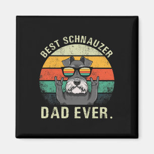 Imán Camiseta Perro Schnauzer Mejor Papá Vintage Día de