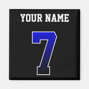 Imán Camiseta personalizada número 7 azul personalizada