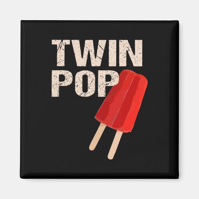 Imán Camiseta Pop Regalo Para Abuelo Gemelos Papá Día d (Frente)