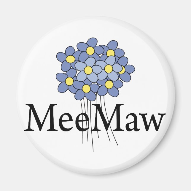 Imán Camiseta Pretty Blue Flower MeeMaw (Frente)