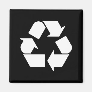 Imán Camiseta Recicla Blanco Sobre Verde 