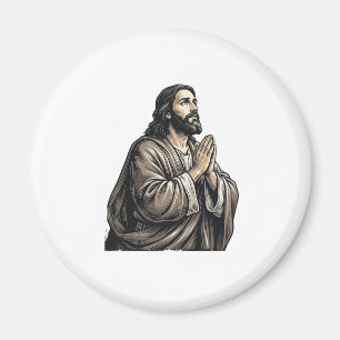 Imán Camiseta religiosa de hombre orando con grabado vi