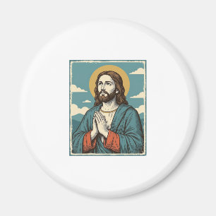 Imán Camiseta religiosa vintage de Salvador rezando Dis