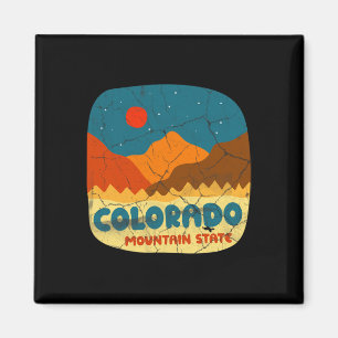 Imán Camiseta Retro de Colorado Mountain State Montañas
