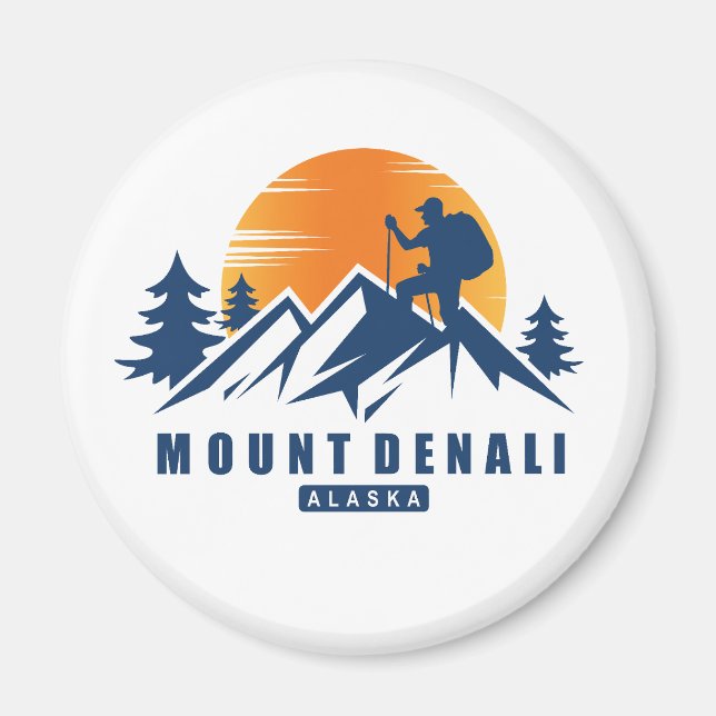 Imán Camiseta Retro Mount Denali Hike (Frente)
