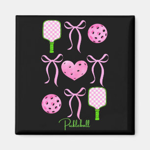 Imán Camiseta rosa de pickleball para chicas que aman j