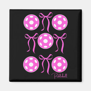 Imán Camiseta rosa preppy de pickleball para mujeres qu