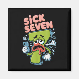Imán Camiseta Sick Seven Meme Seis Siete Juego de Palab