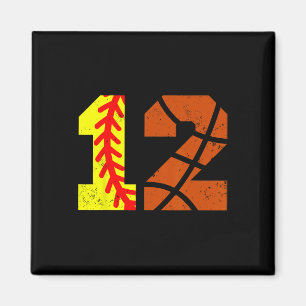 Imán Camiseta Suave Boceto Número 12 Divertido Cumpleañ