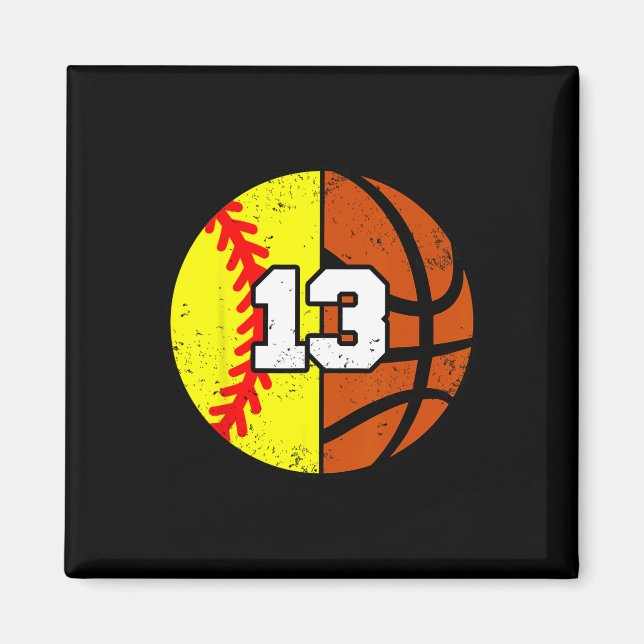 Imán Camiseta Suave Boceto Número 13 Cumpleaños Diverti (Frente)
