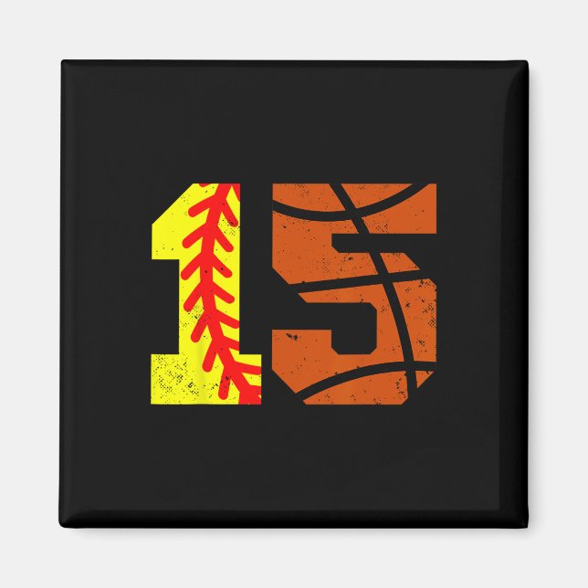Imán Camiseta Suave Número 15 Cumpleaños Divertido 15 (Frente)