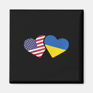 Imán Camiseta Ucrania Bandera Estados Unidos Corazón Uc