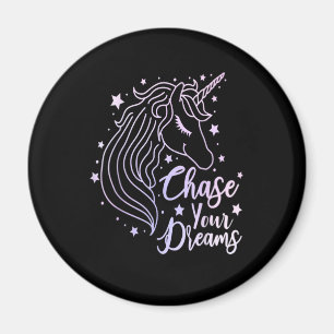 Imán Camiseta Unicornio Persigue Tus Sueños Niñas Rosa