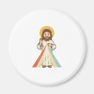 Imán Camiseta Vectorial de Bendición Religiosa Vintage_