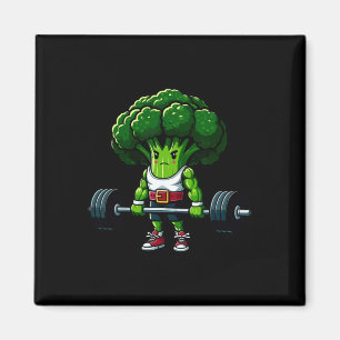 Imán Camiseta Vegana de Levantamiento de Peso de Brócol