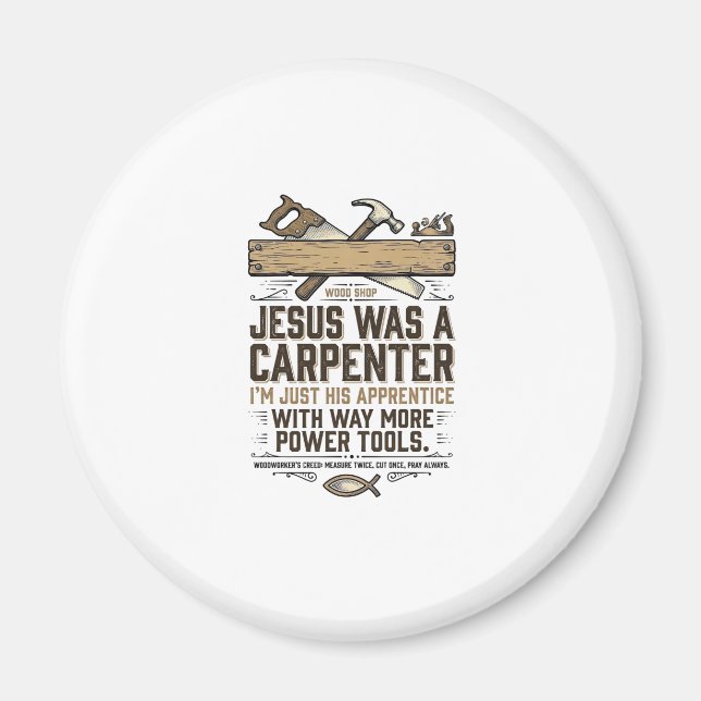 Imán Camiseta Vintage Aprendiz Carpintero Jesús (Frente)