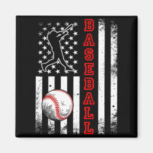 Imán Camiseta Vintage de béisbol Equipo Bandera America