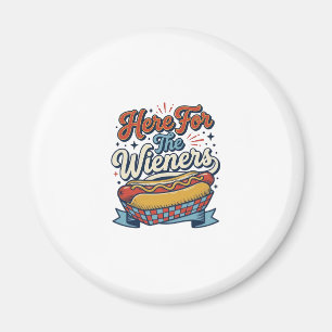 Imán Camiseta Vintage de Hot Dog Aquí por los Wieners_1