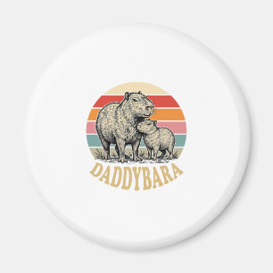 Imán Camiseta vintage puesta de sol Daddybara Capybara