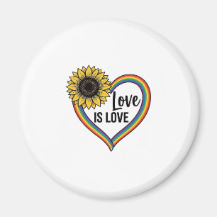 Imán Camiseta Vintage Vector Corazón Girasol El Amor Es
