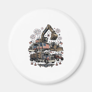 Imán Camiseta vintage vehículos de construcción patriót