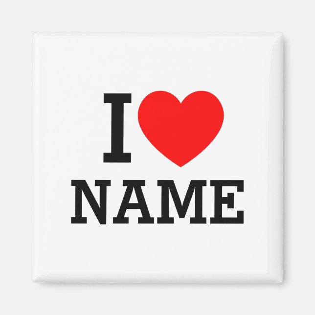 Imán Camiseta Yo Corazón Nombre  (Frente)
