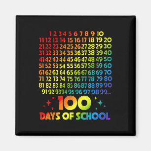Imán Camisetas 100 Días De Escuela Profesor Niños Matem
