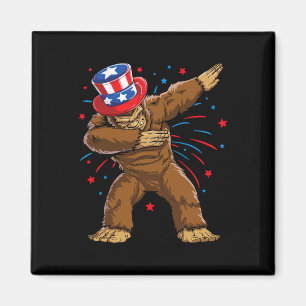 Imán Camisetas de Bigfoot 4 de julio Sasquatch bandera