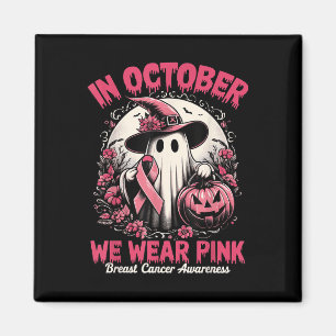 Imán Camisetas De Cáncer De Mama Halloween En Octubre
