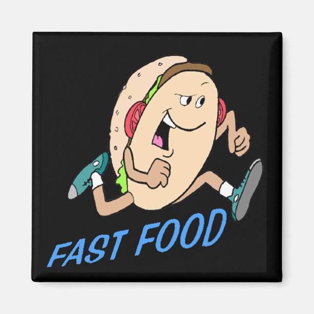 Imán Camisetas de comida rápida divertidas regalos (Frente)