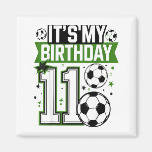 Imán Camisetas de Cumpleaños 11 Fútbol Es Mi Cumpleaños