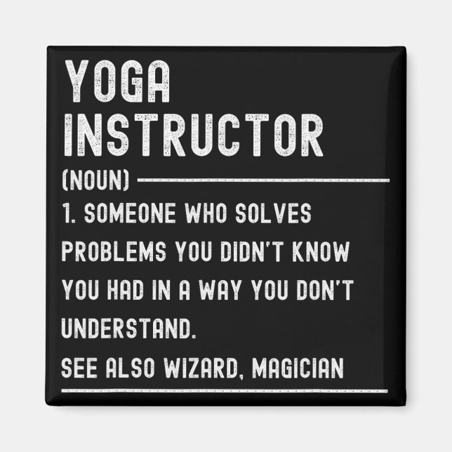 Imán Camisetas de definición de instructor de yoga títu (Frente)