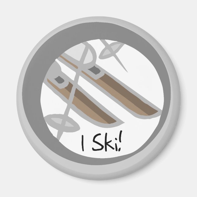 Imán Camisetas de esquí y regalos (Frente)