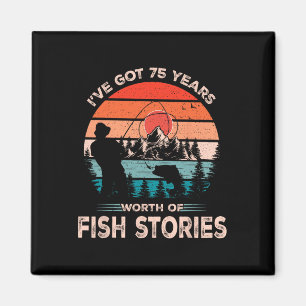 Imán Camisetas de Pesca para Hombres de 75 Años Cumplea