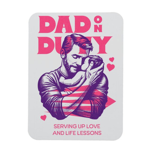 Imán Camisetas del Día del Padre - Papá en servicio (Vertical)