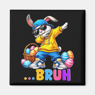 Imán Camisetas divertidas de conejito haciendo dab Bruh