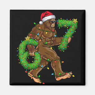 Imán Camisetas divertidas de Navidad de Bigfoot Seis Si