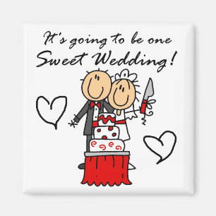 Imán Camisetas dulces y regalos de una boda