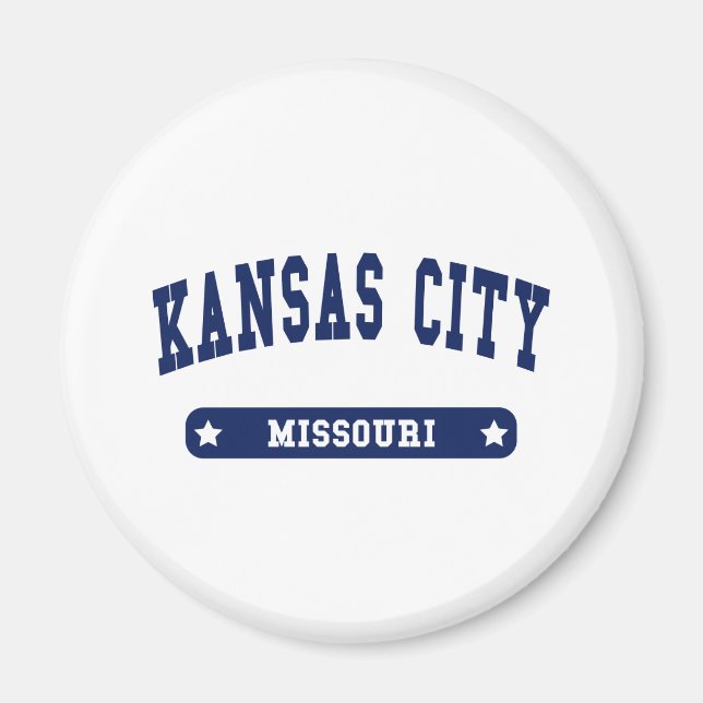 Imán camisetas estilo colegio de Kansas City Missouri C (Frente)